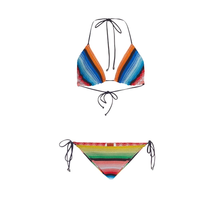 MISSONI Striped Bikini Set With Ties